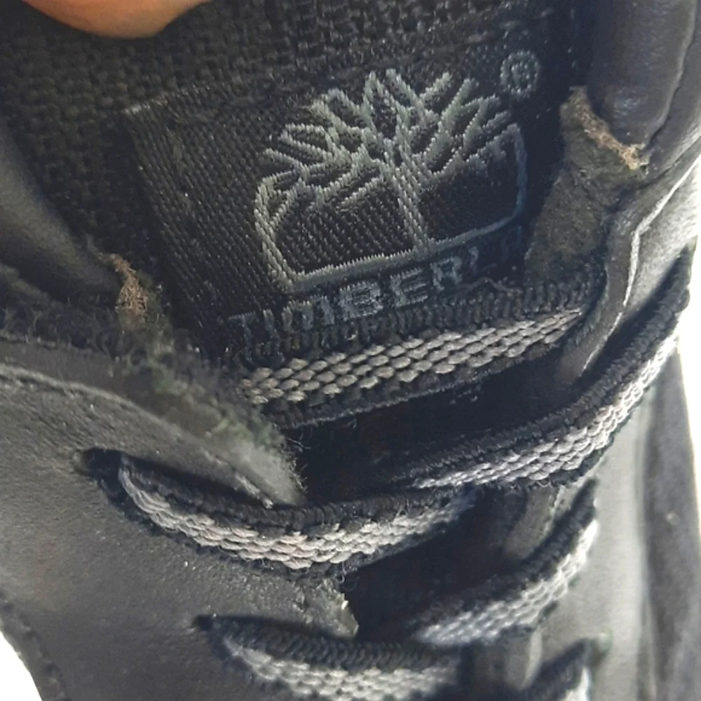 Timberland Baby Hightop Shoes Boots Sneakers Size 3 Black Leather Toddler